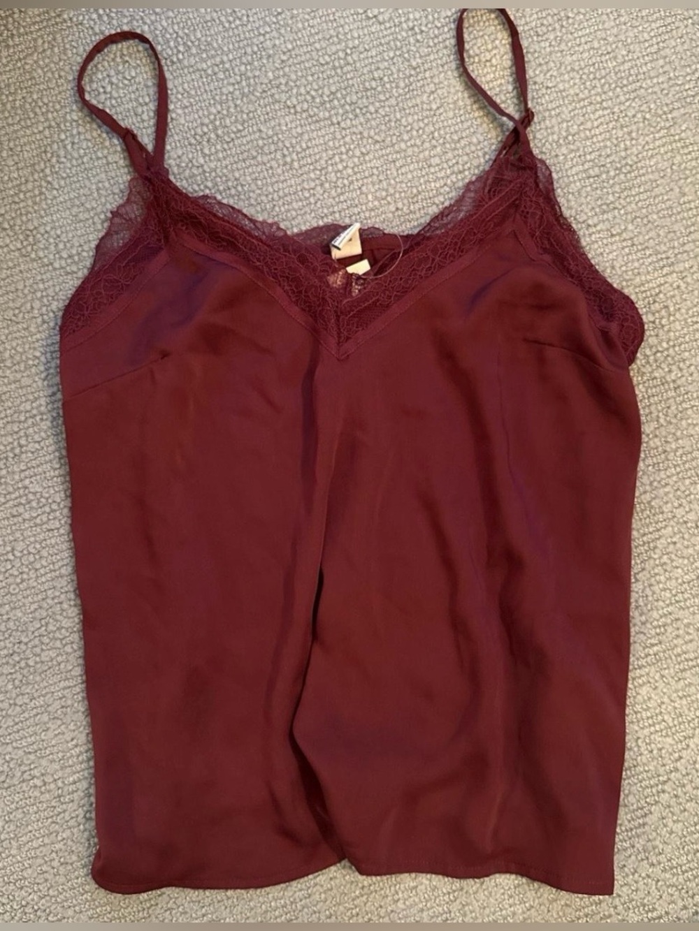 Burgundy Lace Tank Top